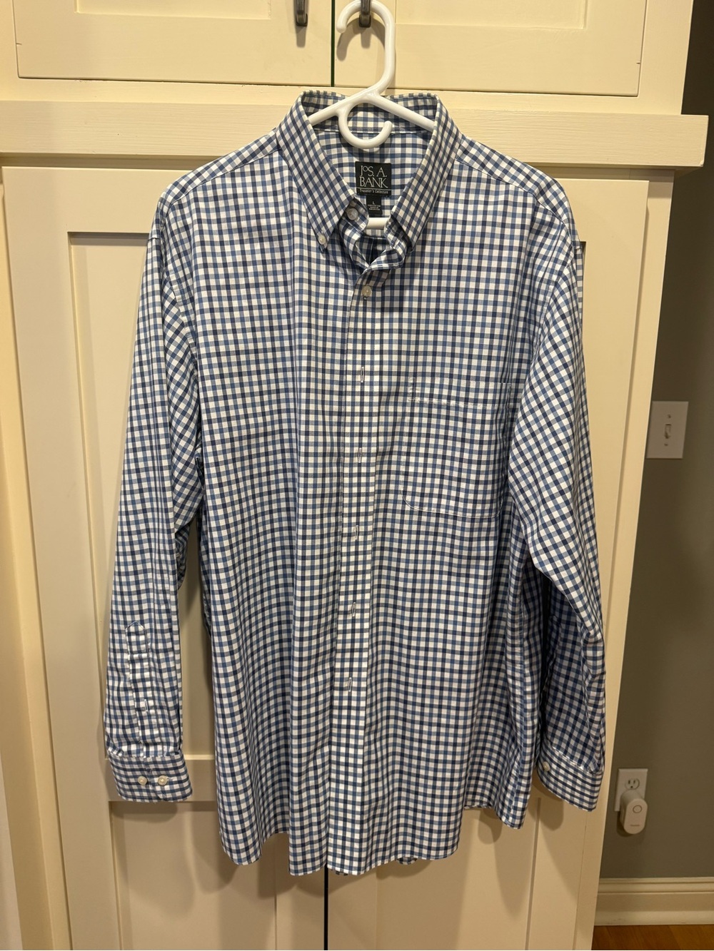 Jos. A. Bank Blue and White Checkered Button-Down Shirt